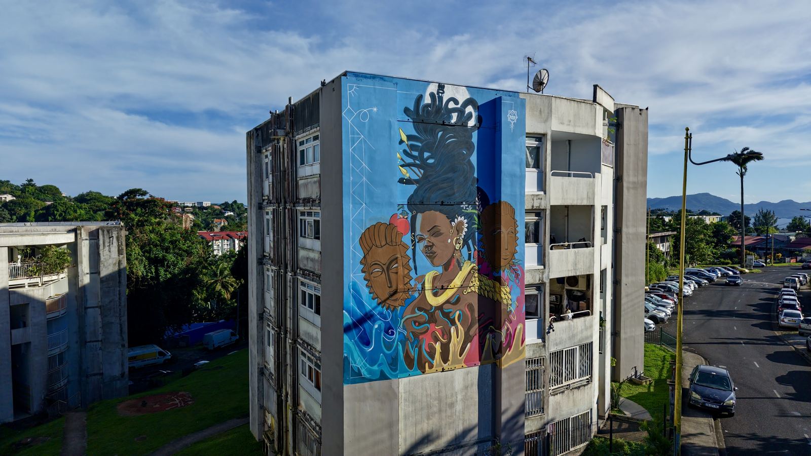 Fresque de Mounlan, ARTMADA #1, Bâtiment Z2, cité Floréal, boulevard du Nord