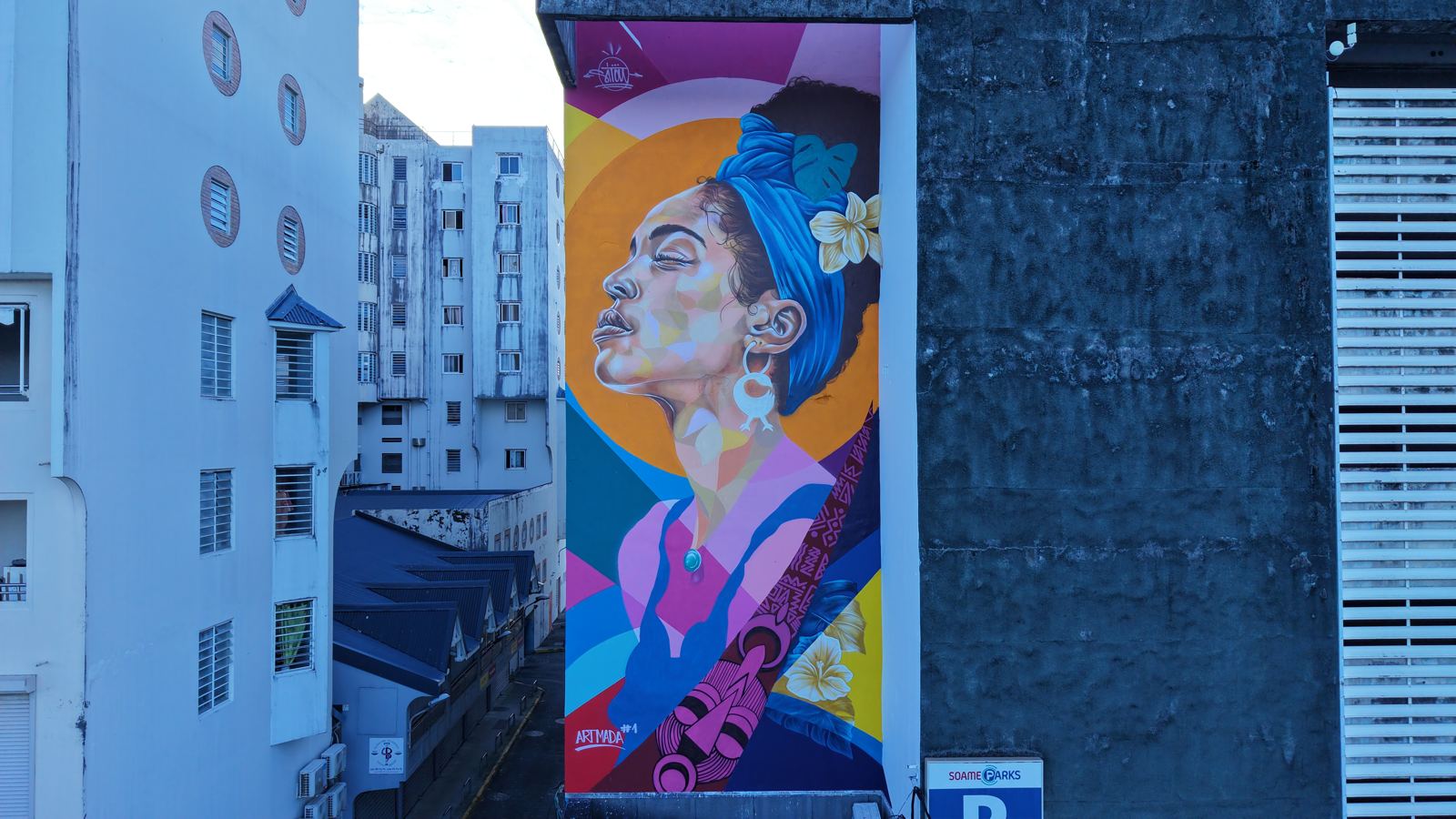 Fresque de Sitou, ARTMADA #1, Angle de la rue du Commerce et du boulevard Saint-Simon, Pointe Simon