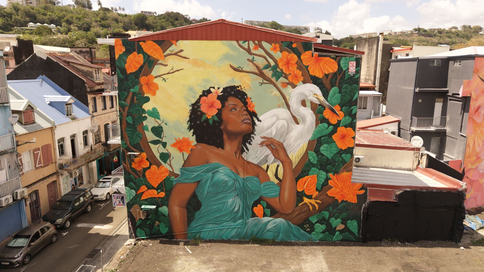 Fresque de Yelow, ARTMADA #2, 94 rue Perrinon (parking du TOM)